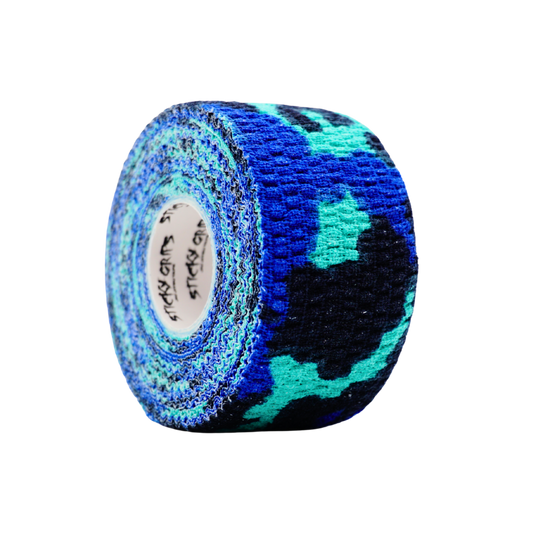 BJJ Flex Joint Support Tape 38mm Blue Camo (6.9m Elastic Wrap)
