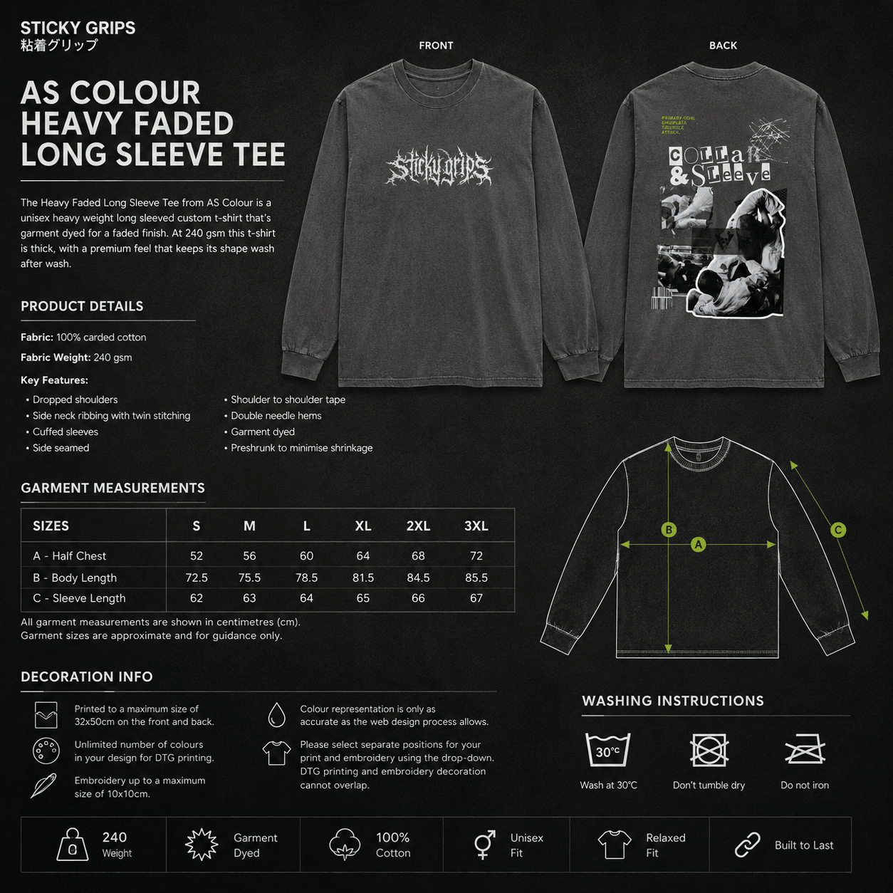 Sticky Grips | Heavy Faded L/S Tee – Collar x Sleeve