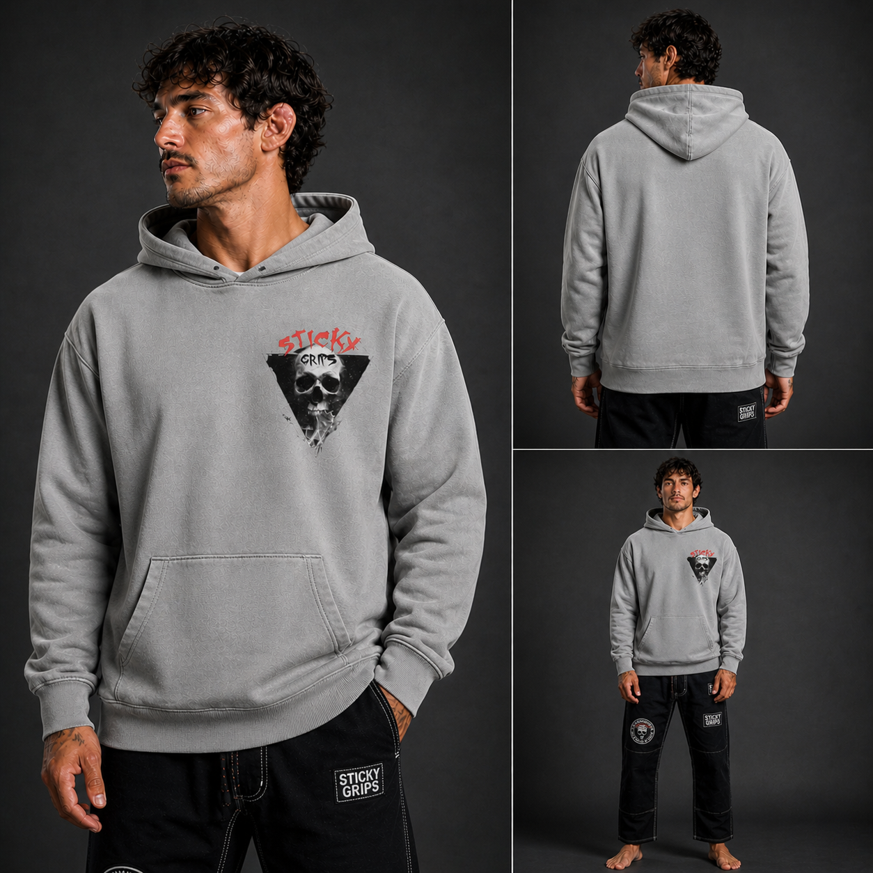 Relax Hoodie - Black & Bone | Scull x Smoke