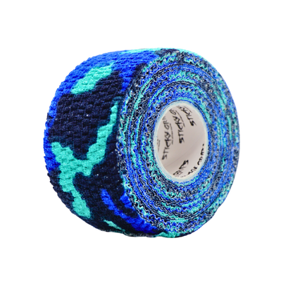 BJJ Flex Joint Support Tape 38mm Blue Camo (6.9m Elastic Wrap Single Roll)