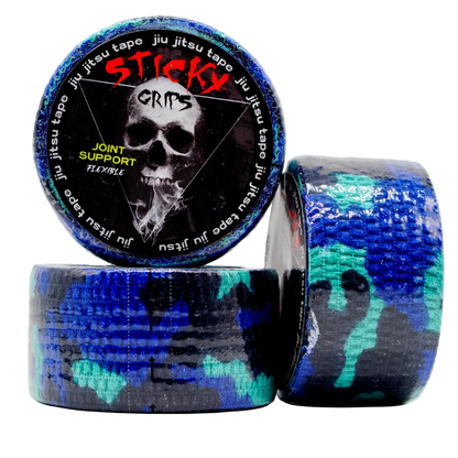 Two rolls of Sticky Grips jiu jitsu tape on a white background