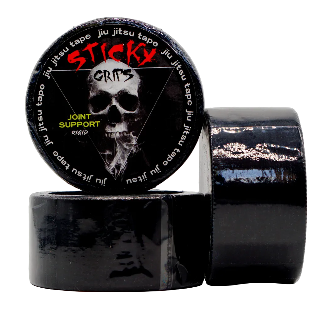 Black tape with 'Sticky Crips' branding and skull design on a white background