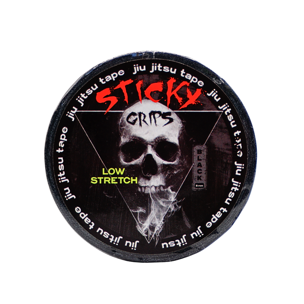 Black BJJ finger tape 8mm refill pack (5 rolls) Sticky Grips Low Stretch zinc oxide tape