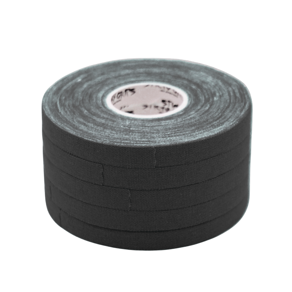 Black 8mm BJJ finger tape roll stack Sticky Grips Low Stretch zinc oxide grappling tape
