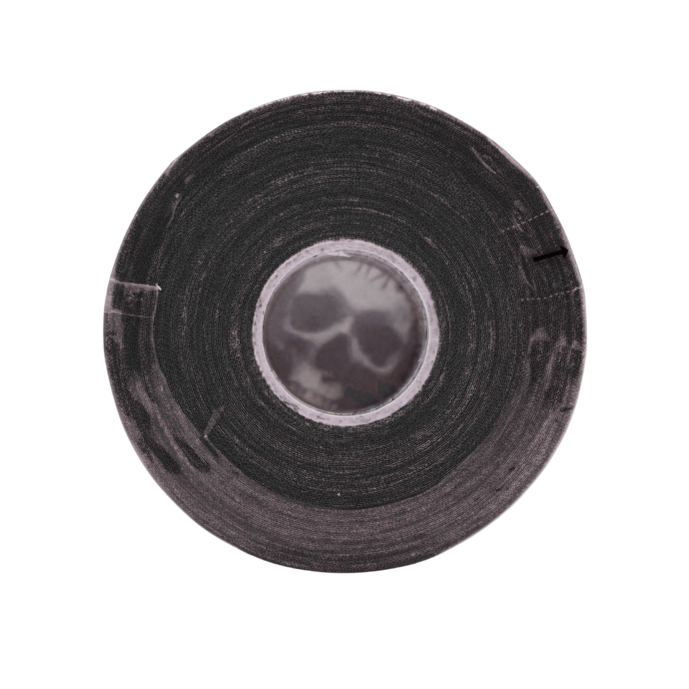 Black 8mm BJJ finger tape top view Sticky Grips Low Stretch zinc oxide roll