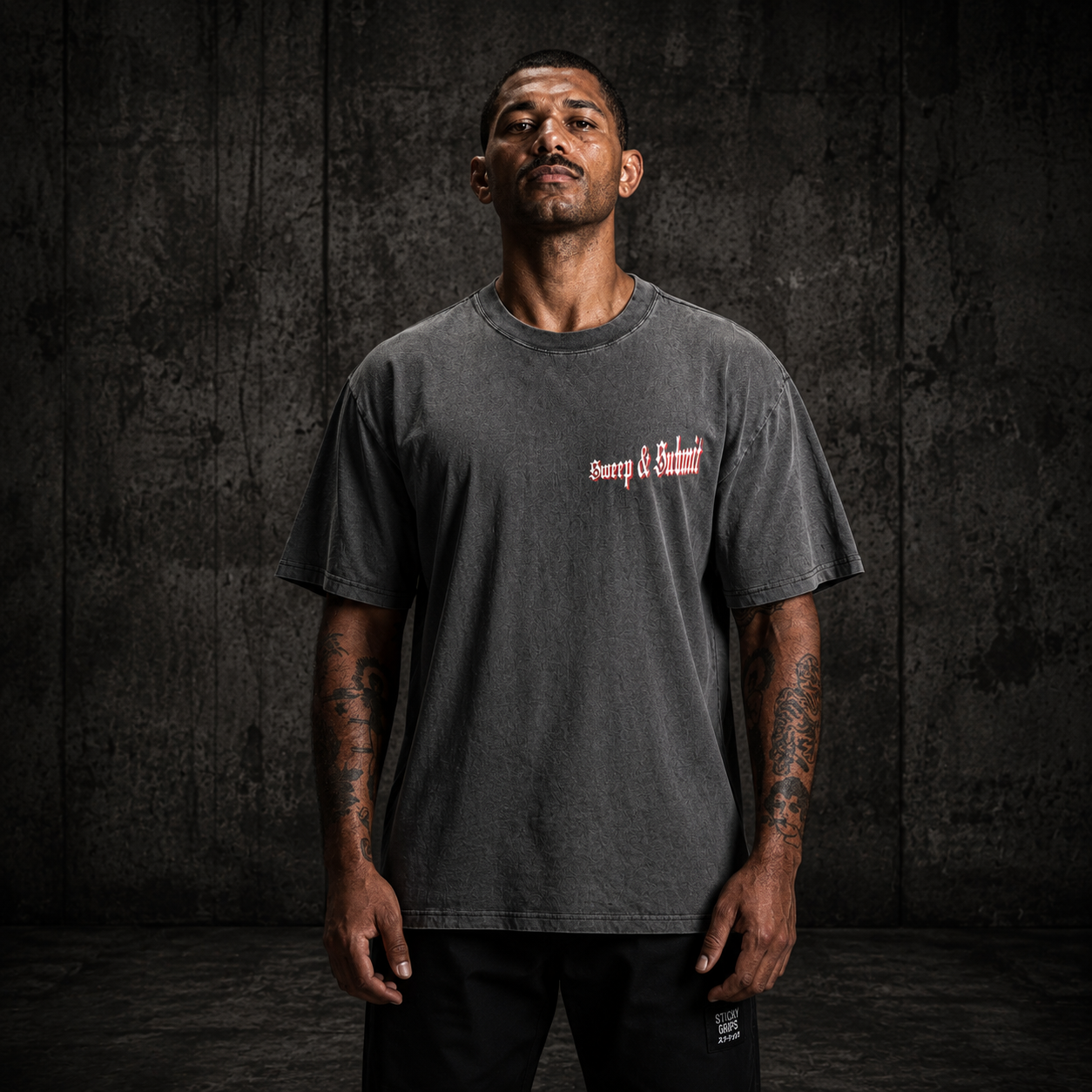 Sticky Grips Heavy Faded Tee – Sweep & Submit