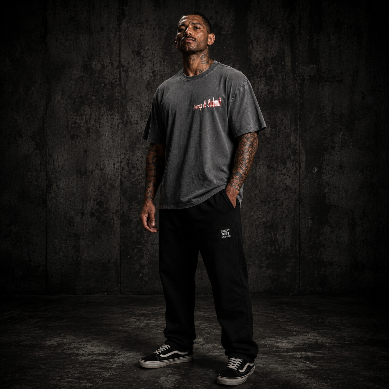 Sticky Grips Heavy Faded Tee – Sweep & Submit