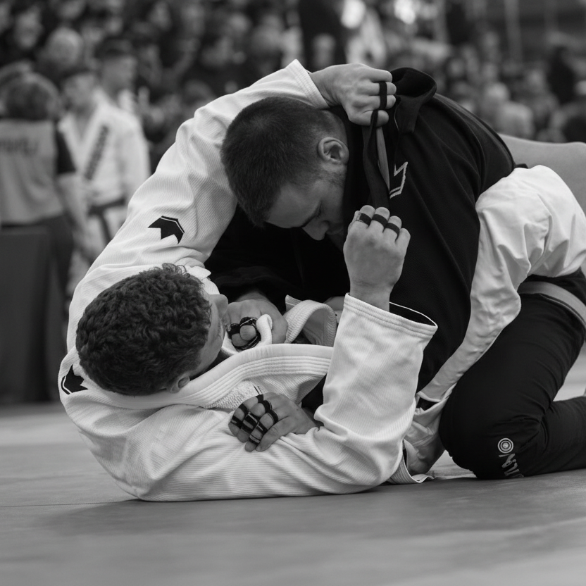 Black 8mm Sticky Grips BJJ finger tape low stretch worn in IBJJF London tournament