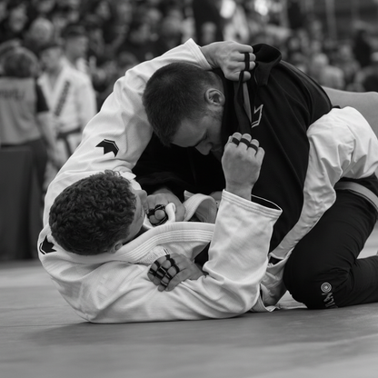 Black 8mm Sticky Grips BJJ finger tape low stretch worn in IBJJF London tournament