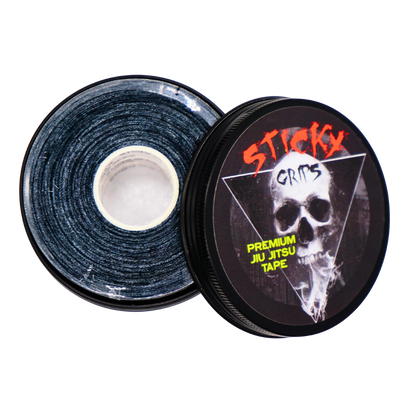 sticky grips bjj finger tape storage tin holding finger tape roll