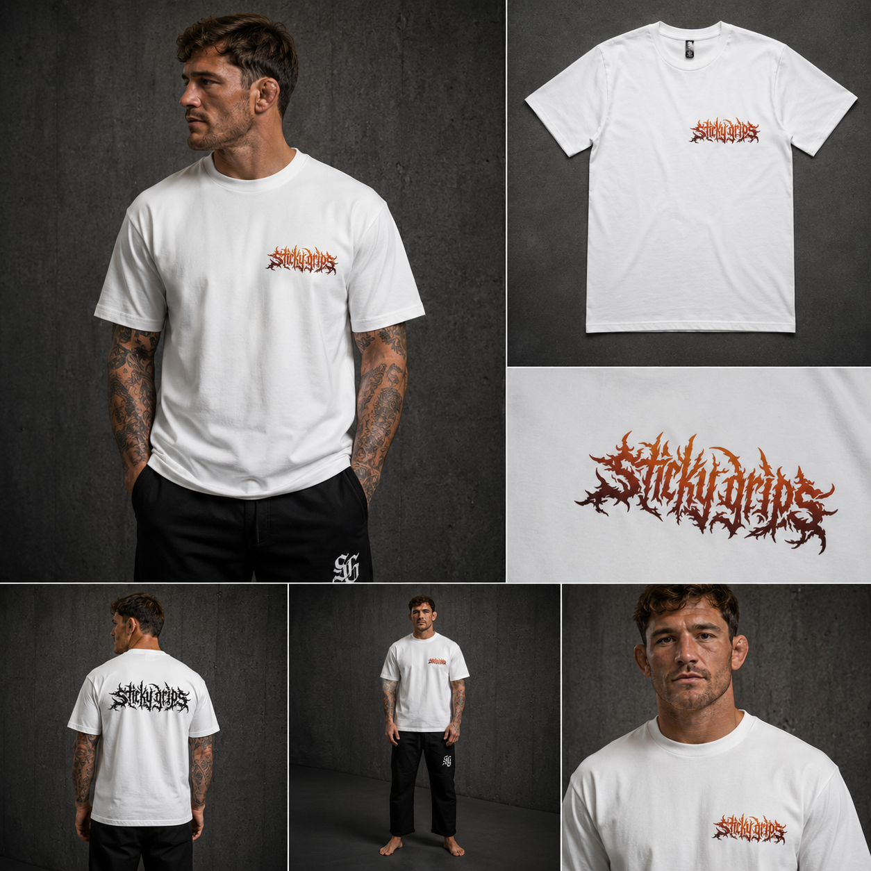 Sticky Grips - Heavy Tee - Red x Black Logo